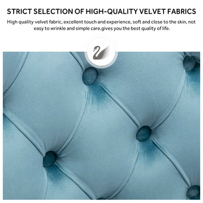 Ensemble de 6 chaises de salle à manger capitonnées en velours avec pieds en bois massif