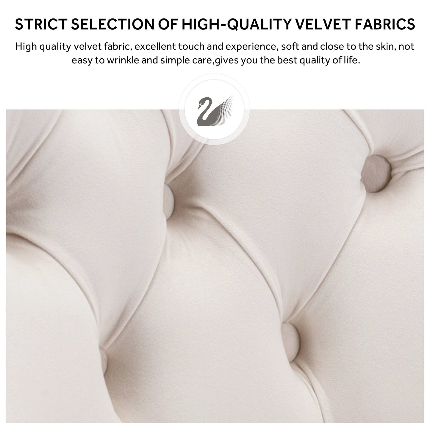 Ensemble de 6 chaises de salle à manger capitonnées en velours avec pieds en bois massif