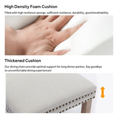 Ensemble de 6 chaises de salle à manger capitonnées en velours avec pieds en bois massif