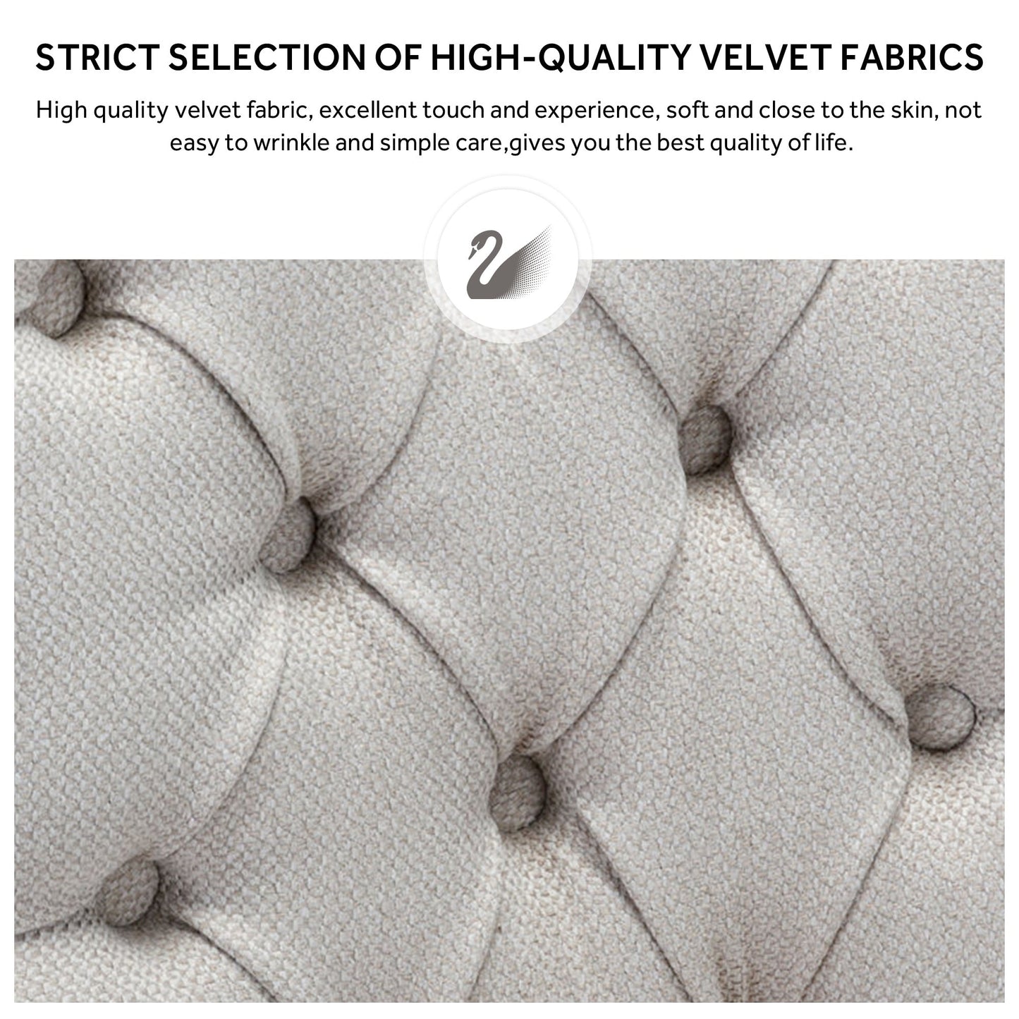 Ensemble de 6 chaises de salle à manger capitonnées en velours avec pieds en bois massif