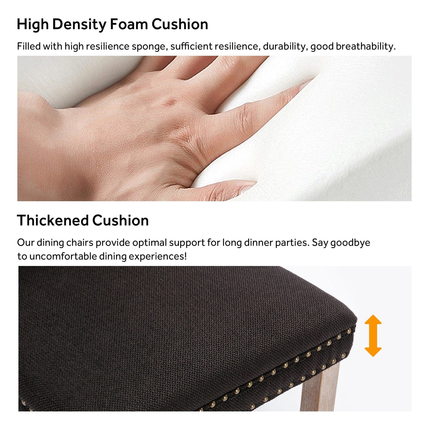 Ensemble de 6 chaises de salle à manger capitonnées en velours avec pieds en bois massif