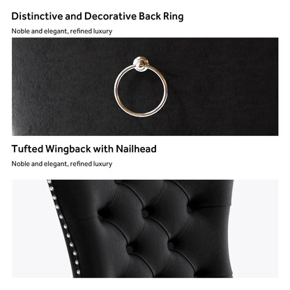 Ensemble de 6 chaises de salle à manger capitonnées en velours avec pieds en bois massif