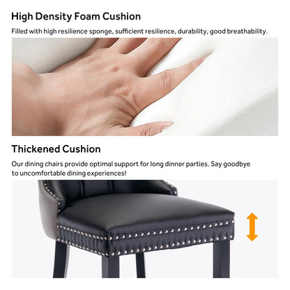 Ensemble de 6 chaises de salle à manger capitonnées en velours avec pieds en bois massif