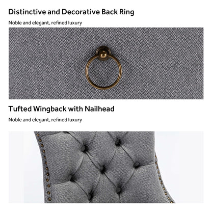 Ensemble de 6 chaises de salle à manger capitonnées en velours avec pieds en bois massif