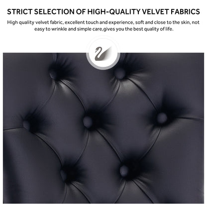 Ensemble de 6 chaises de salle à manger capitonnées en velours avec pieds en bois massif