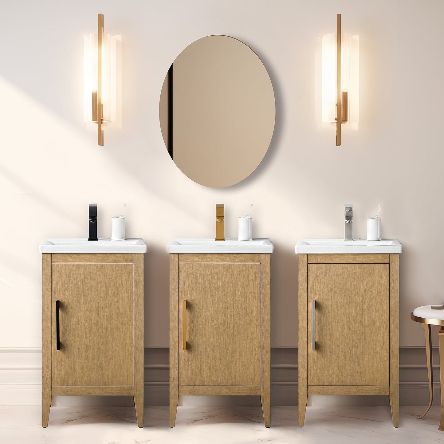 Meuble-lavabo simple vasque Vanity Art 20, 24 ou 30 pouces avec plan de travail en céramique