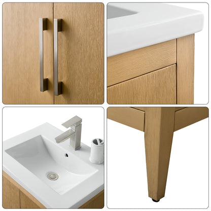 Meuble-lavabo simple vasque Vanity Art 20, 24 ou 30 pouces avec plan de travail en céramique