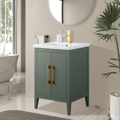 Meuble-lavabo simple vasque Vanity Art 20, 24 ou 30 pouces avec plan de travail en céramique