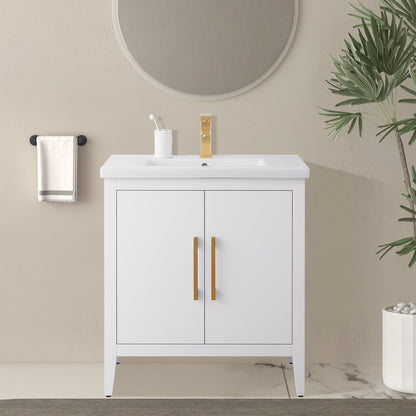 Meuble-lavabo simple vasque Vanity Art 20, 24 ou 30 pouces avec plan de travail en céramique