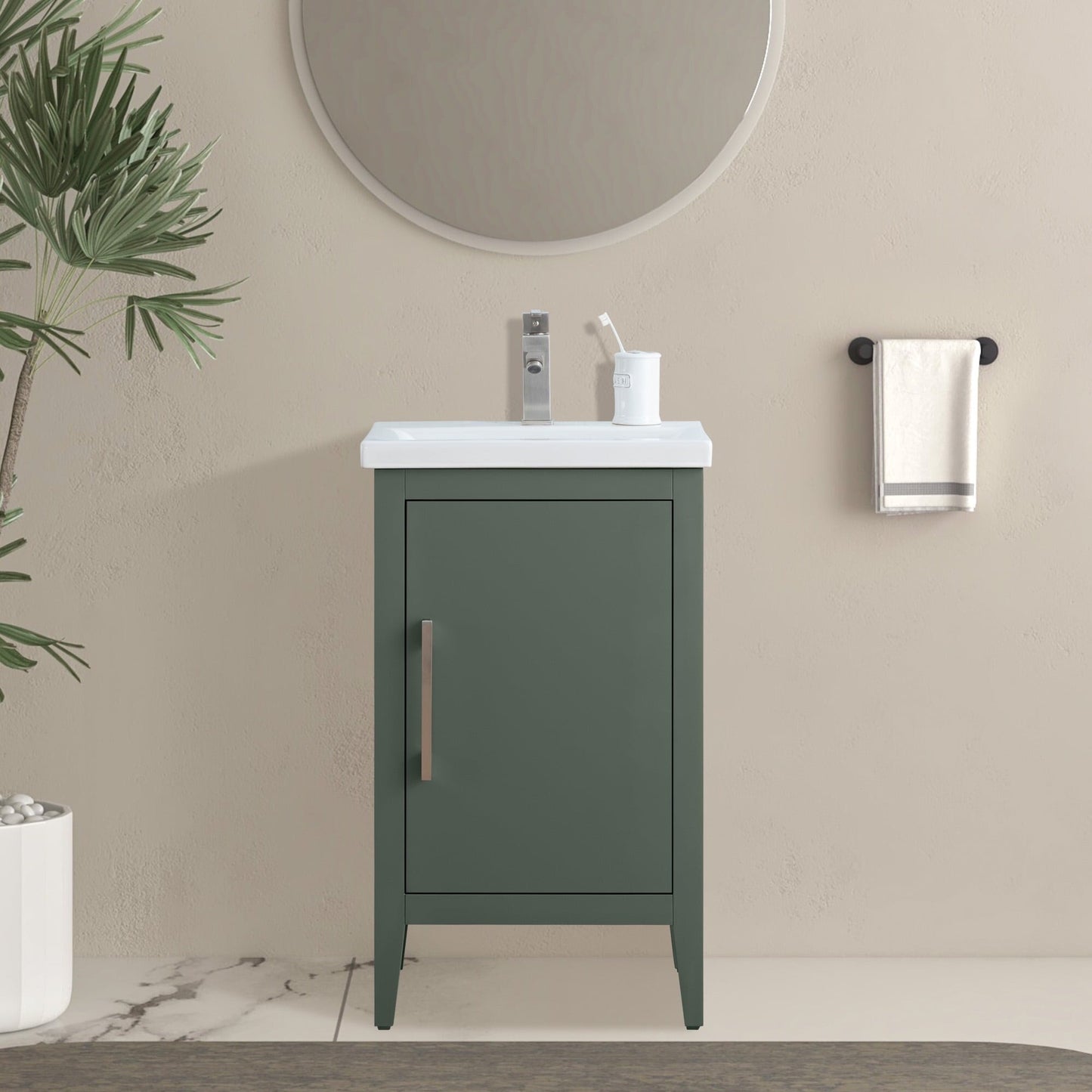 Meuble-lavabo simple vasque Vanity Art 20, 24 ou 30 pouces avec plan de travail en céramique