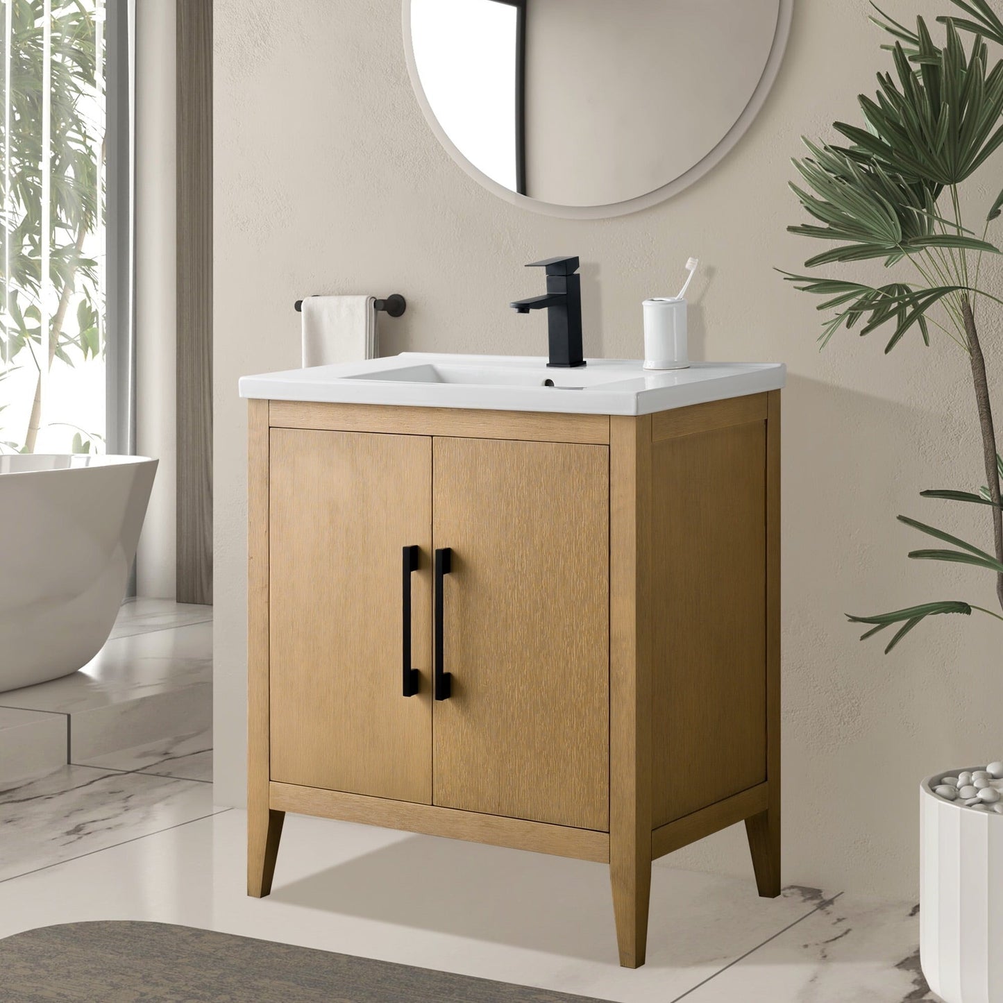 Meuble-lavabo simple vasque Vanity Art 20, 24 ou 30 pouces avec plan de travail en céramique