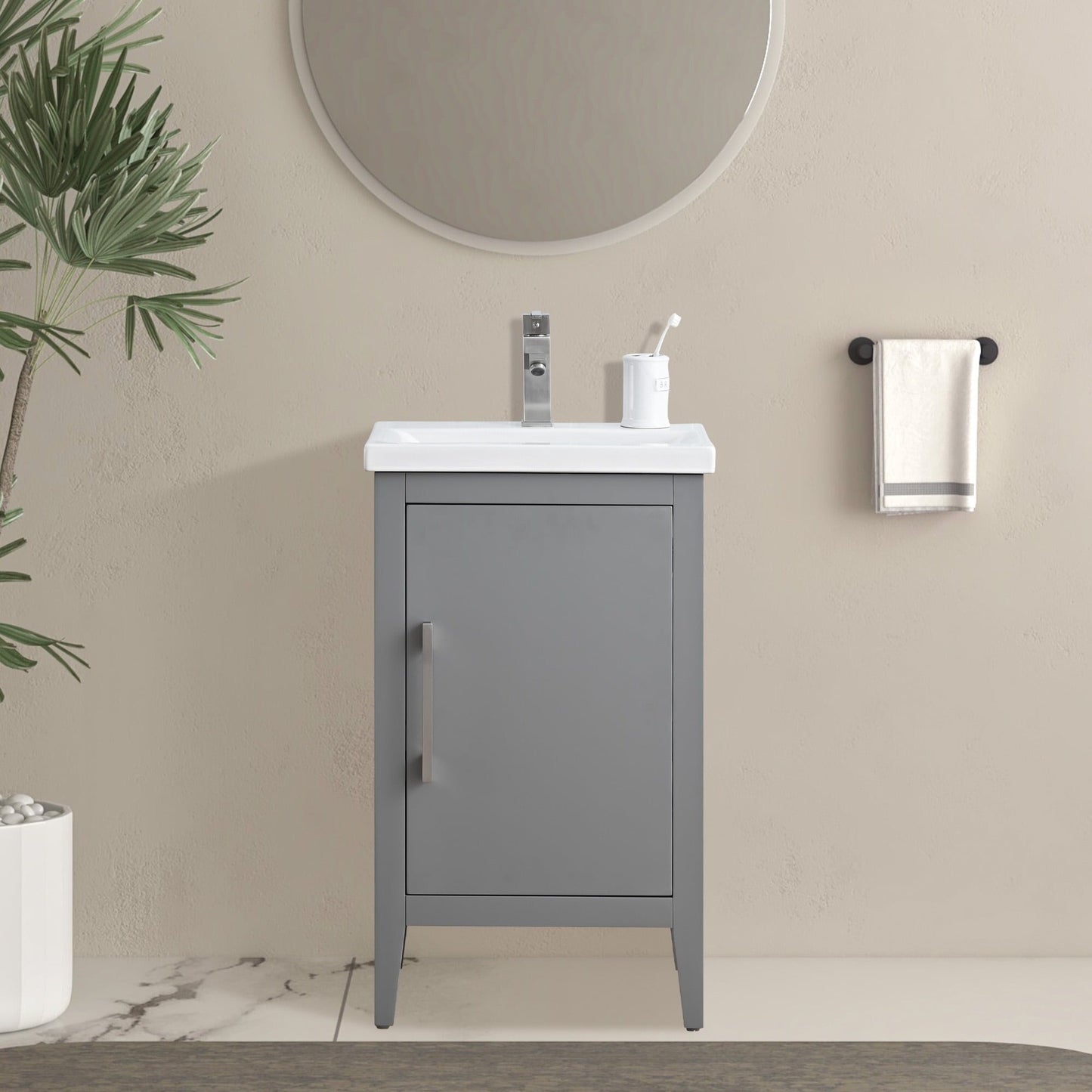 Meuble-lavabo simple vasque Vanity Art 20, 24 ou 30 pouces avec plan de travail en céramique