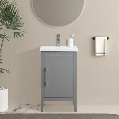 Meuble-lavabo simple vasque Vanity Art 20, 24 ou 30 pouces avec plan de travail en céramique