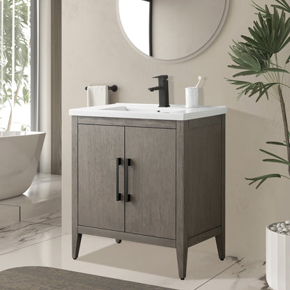 Meuble-lavabo simple vasque Vanity Art 20, 24 ou 30 pouces avec plan de travail en céramique