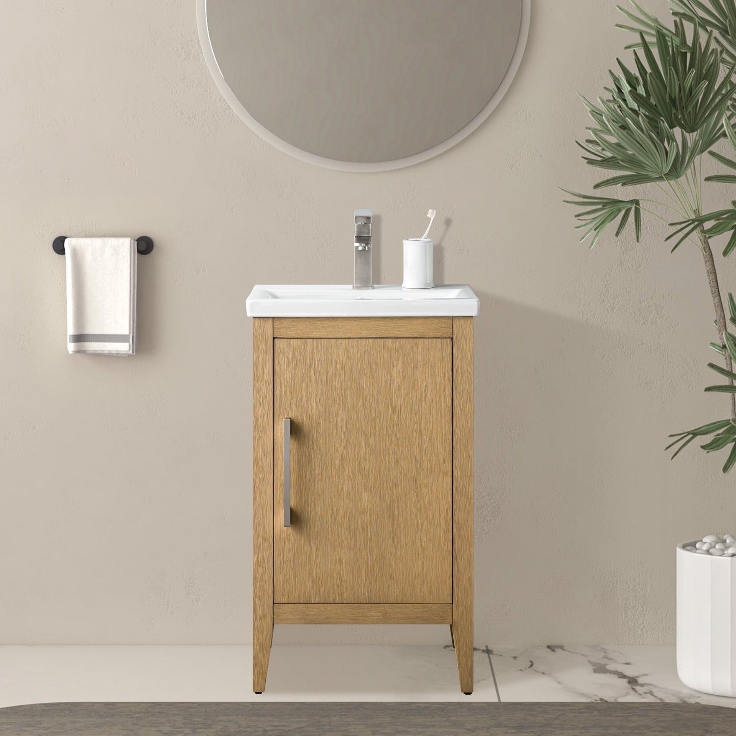 Meuble-lavabo simple vasque Vanity Art 20, 24 ou 30 pouces avec plan de travail en céramique