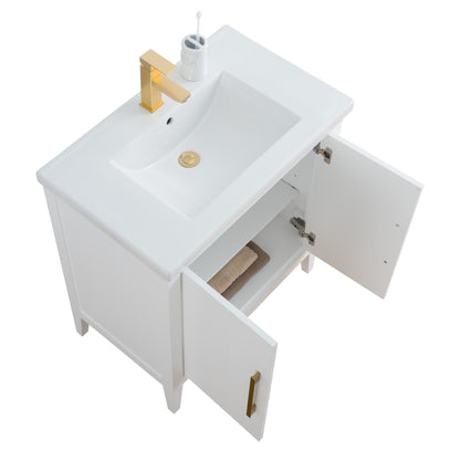 Meuble-lavabo simple vasque Vanity Art 20, 24 ou 30 pouces avec plan de travail en céramique