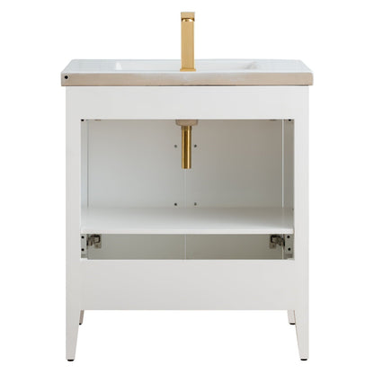 Meuble-lavabo simple vasque Vanity Art 20, 24 ou 30 pouces avec plan de travail en céramique