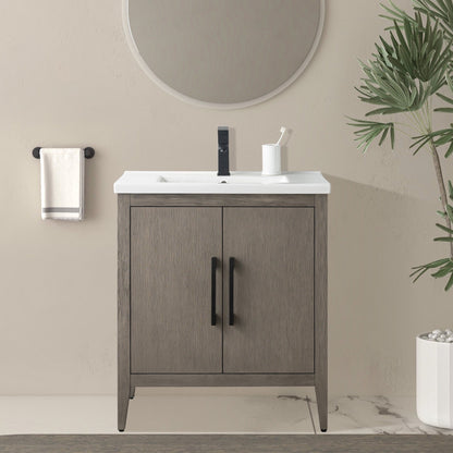 Meuble-lavabo simple vasque Vanity Art 20, 24 ou 30 pouces avec plan de travail en céramique