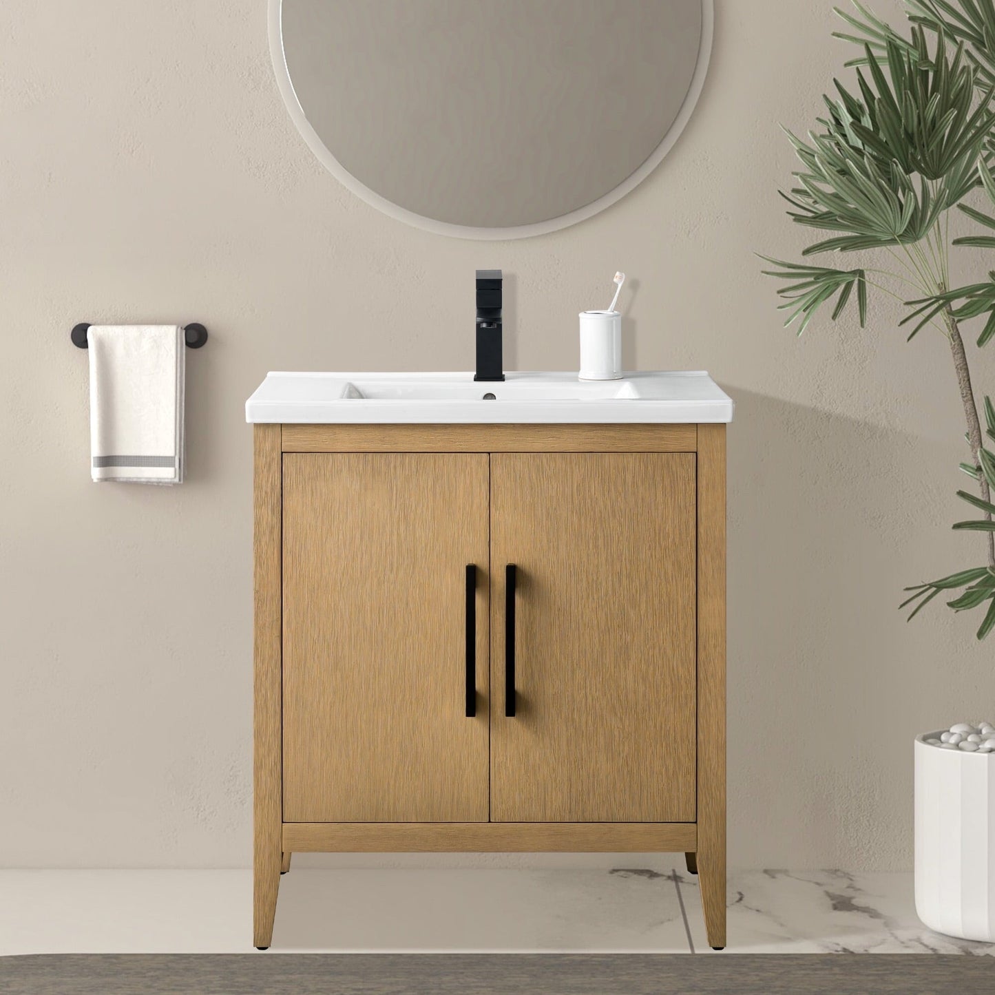 Meuble-lavabo simple vasque Vanity Art 20, 24 ou 30 pouces avec plan de travail en céramique