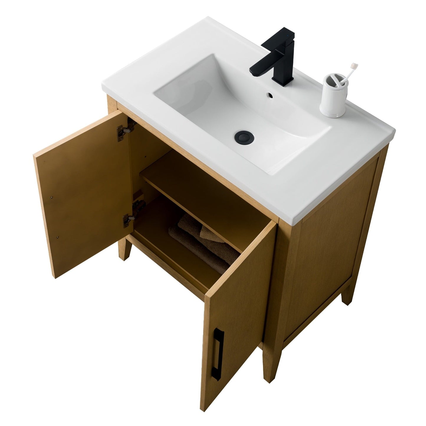 Meuble-lavabo simple vasque Vanity Art 20, 24 ou 30 pouces avec plan de travail en céramique