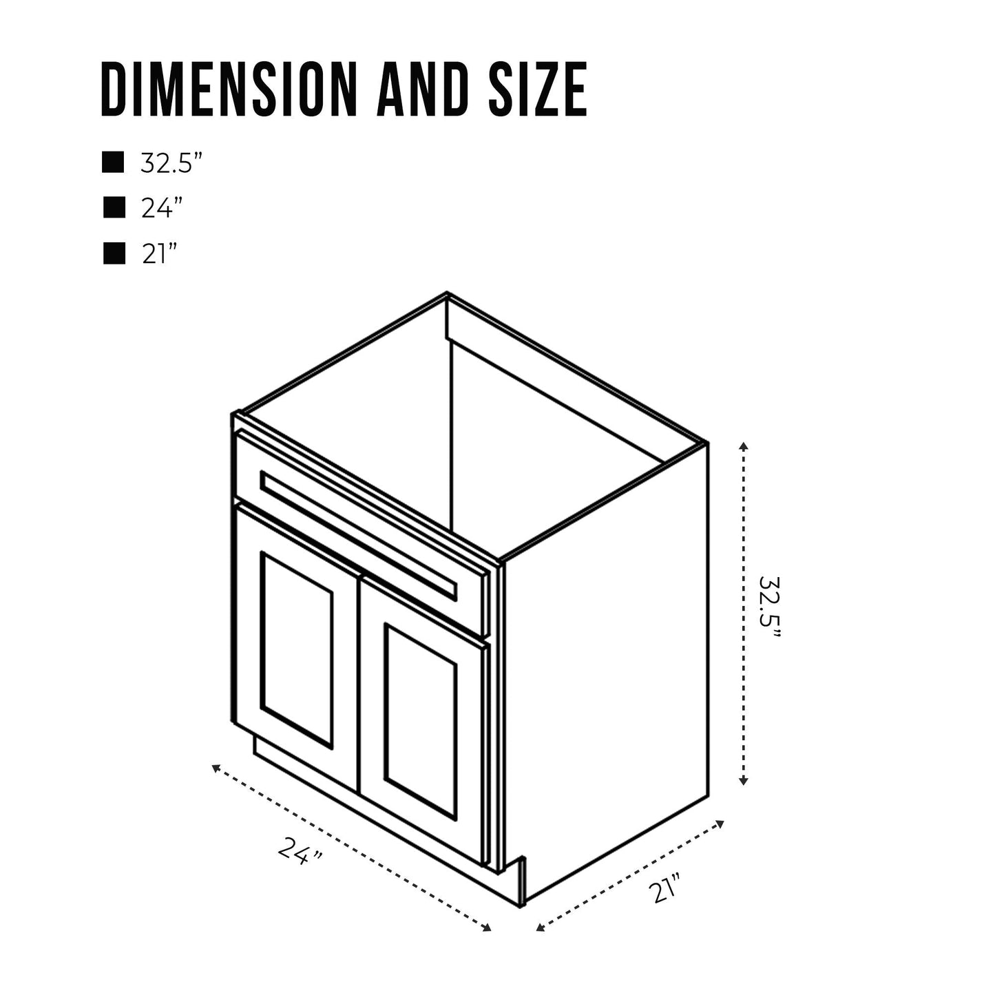 Meuble-lavabo simple vasque en bois massif Vanity Art de 61 cm (24 pouces)