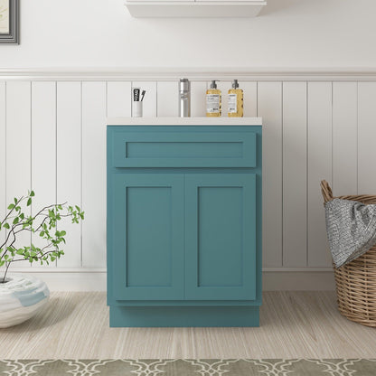 Meuble-lavabo simple vasque en bois massif Vanity Art de 61 cm (24 pouces)