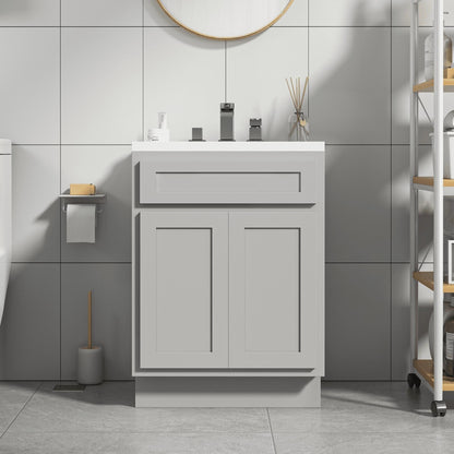 Meuble-lavabo simple vasque en bois massif Vanity Art de 61 cm (24 pouces)