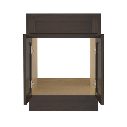 Meuble-lavabo simple vasque en bois massif Vanity Art de 61 cm (24 pouces)