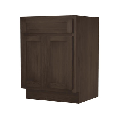 Meuble-lavabo simple vasque en bois massif Vanity Art de 61 cm (24 pouces)