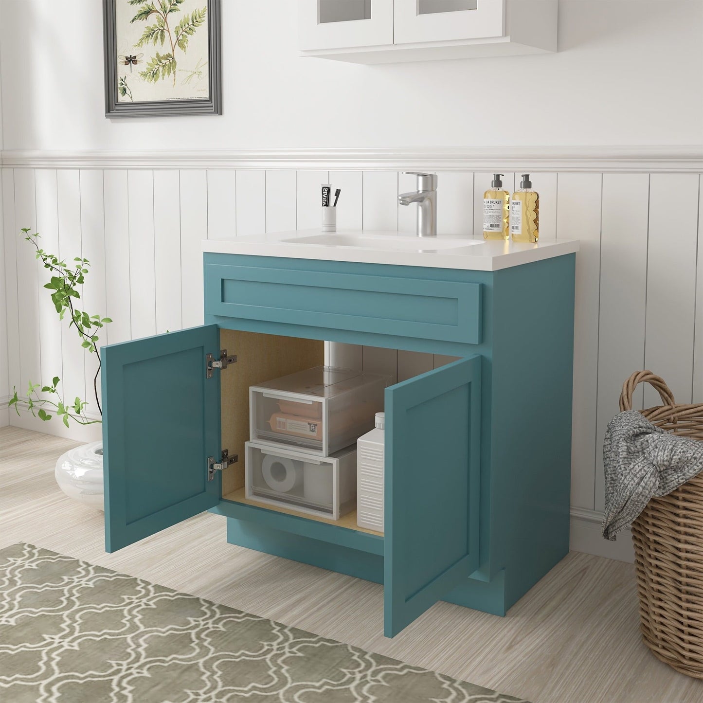 Meuble-lavabo simple vasque Vanity Art de 91 cm (36 pouces)