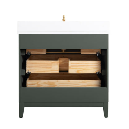 Meuble-lavabo Vanity Art avec vasque en céramique et plan de travail en marbre reconstitué