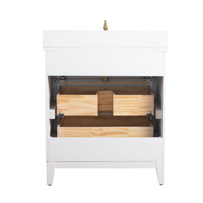 Meuble-lavabo Vanity Art avec vasque en céramique et plan de travail en marbre reconstitué