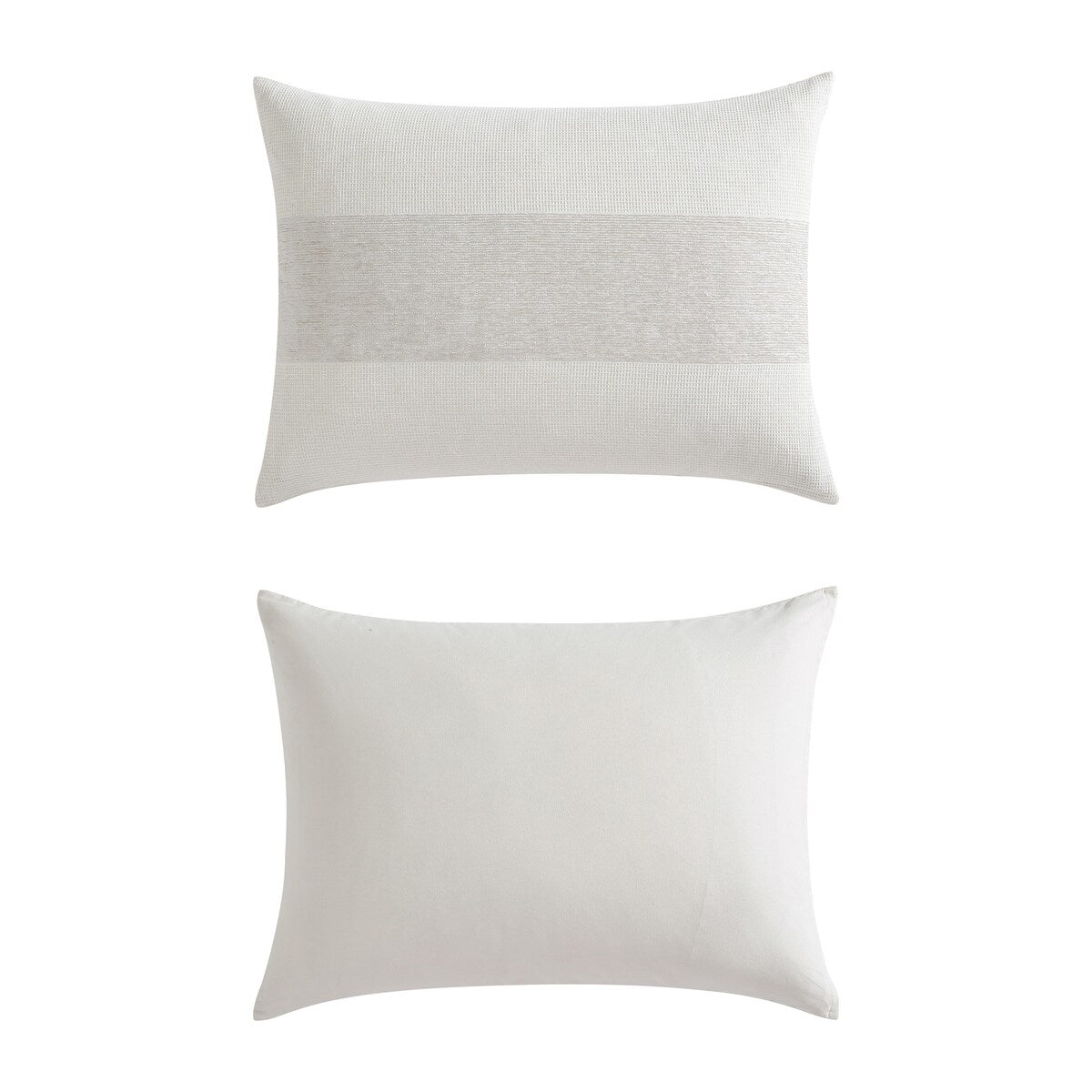 Ensemble de couette beige à rayures gaufrées en chenille Vera Wang