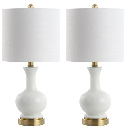 Lampe de table LED Vermont 22 en verre et métal, blanche (lot de 2) par JONATHAN Y