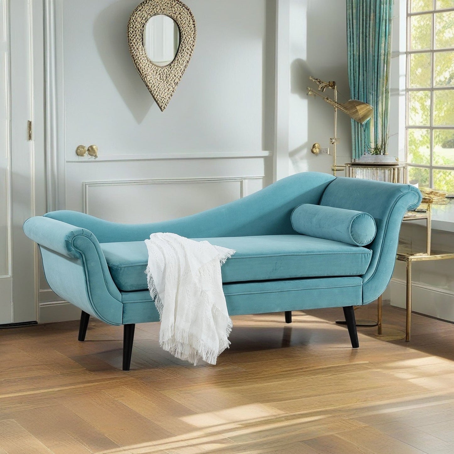 Chaise longue vintage à accoudoirs en volutes de Christopher Knight Home