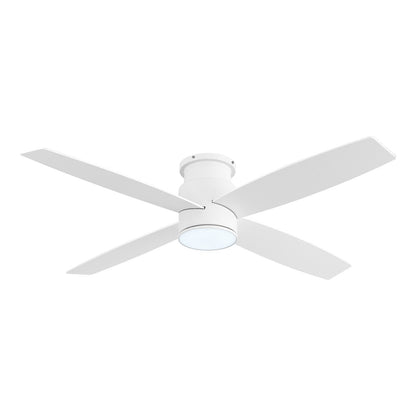 Ventilateur de plafond encastré WINGBO 44/52 pouces à courant continu avec éclairage et télécommande, 4 pales réversibles