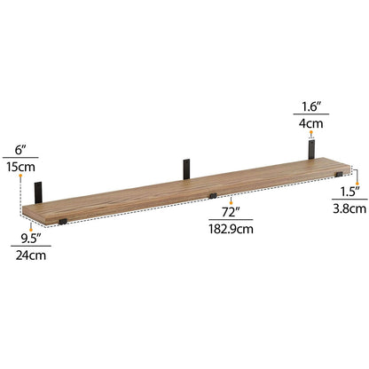Étagères flottantes Wallniture Forte 72 po, lot de 2, bois brûlé