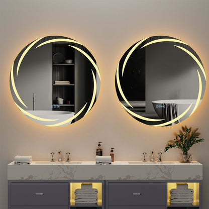 Miroir de salle de bain étanche avec éclairage LED tactile, antibuée et à intensité variable