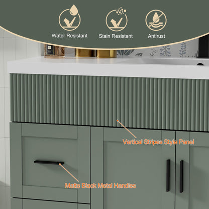 Ensemble meuble-lavabo Wavy Line 30/36/48 avec lavabo et robinet