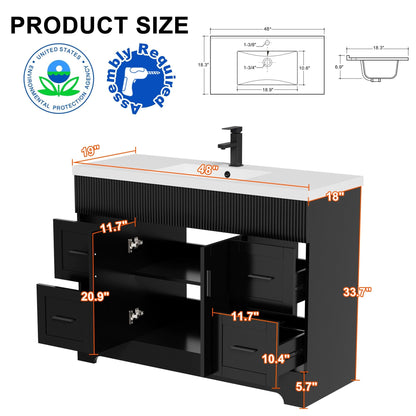 Ensemble meuble-lavabo Wavy Line 30/36/48 avec lavabo et robinet