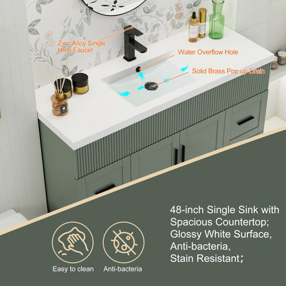 Ensemble meuble-lavabo Wavy Line 30/36/48 avec lavabo et robinet