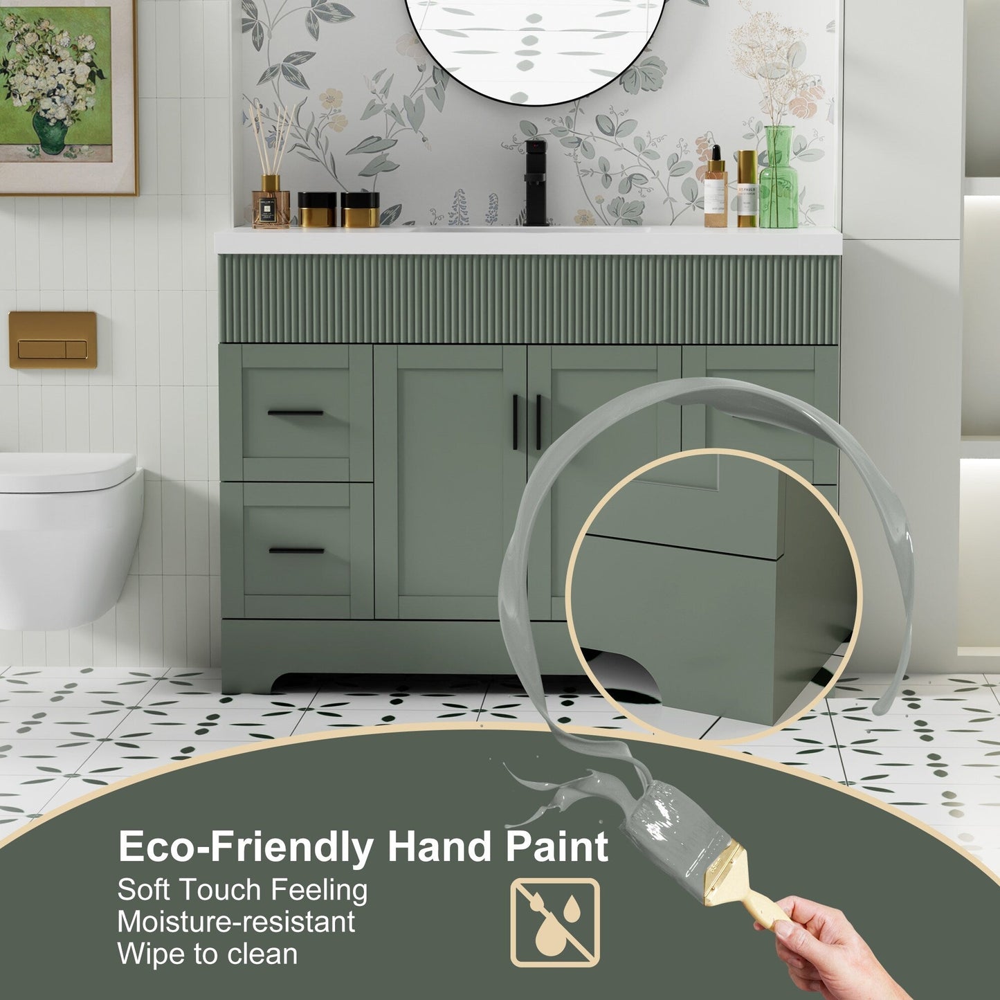 Ensemble meuble-lavabo Wavy Line 30/36/48 avec lavabo et robinet