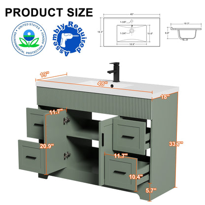 Ensemble meuble-lavabo Wavy Line 30/36/48 avec lavabo et robinet