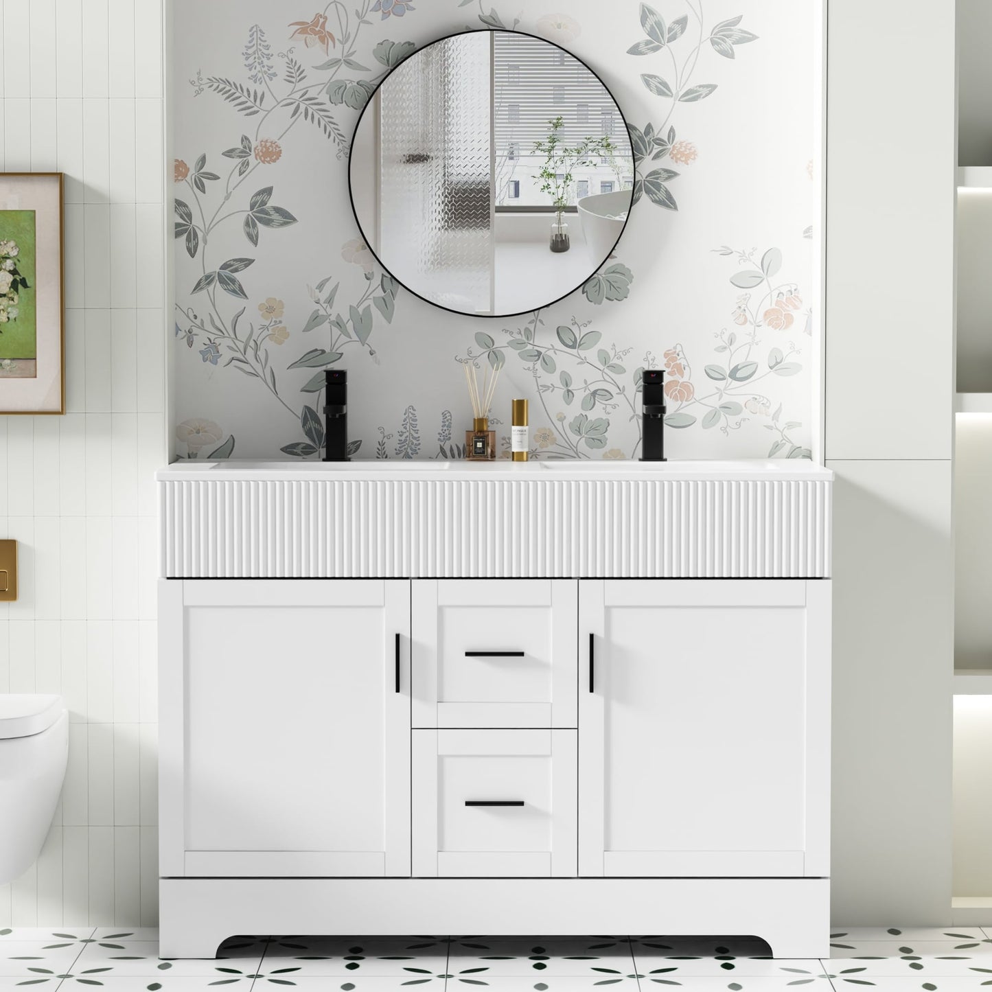 Ensemble meuble-lavabo Wavy Line 30/36/48 avec lavabo et robinet