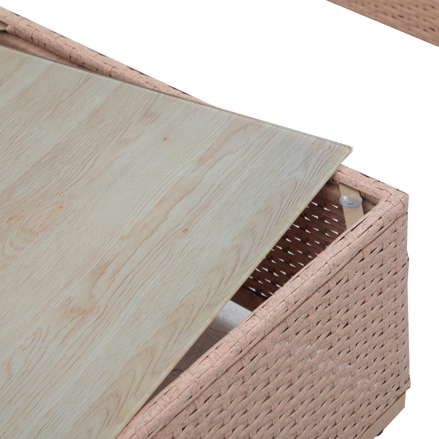 Ensemble de canapés d'angle d'extérieur 7 pièces en osier et acier avec coussins