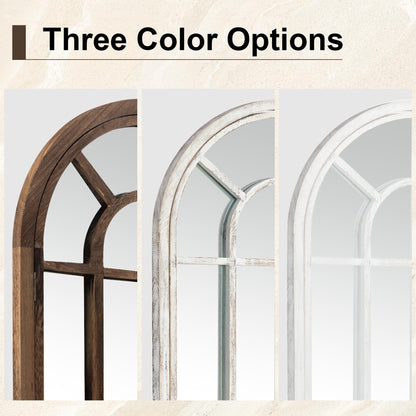 Miroir de fenêtre en bois arqué 180 cm L x 79 cm l