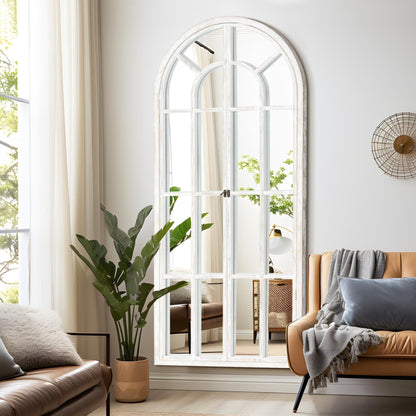 Miroir de fenêtre en bois arqué 180 cm L x 79 cm l