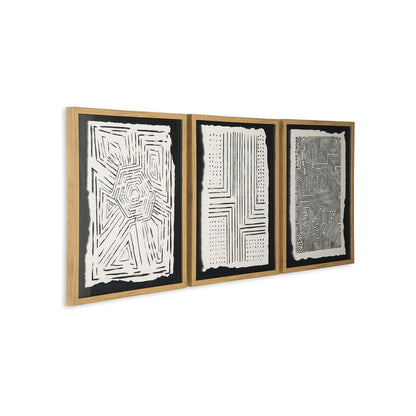 Ensemble de 3 tableaux muraux Wonderstow noir et beige