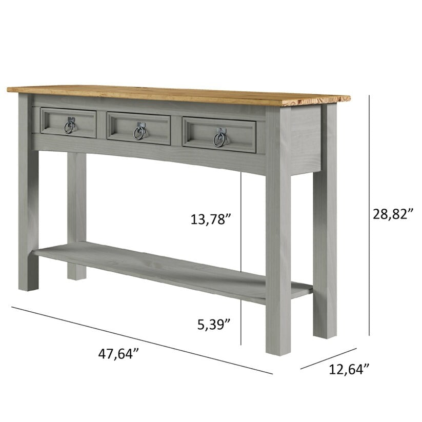 Console d'entrée en bois à 3 tiroirs Corona | Furniture Dash - Non disponible