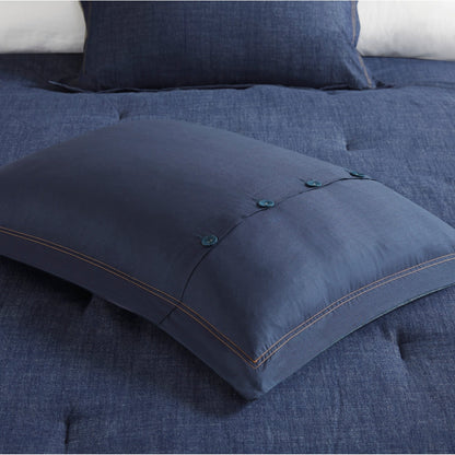 Ensemble de couette en denim surdimensionné et surrembourré Woolrich Perry Blue